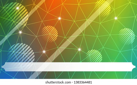 Abstract mosaic background with triangles, line, circle, space for text. Template for your banner. Vector illustration. Creative gradient color