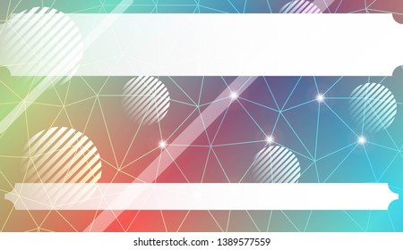 Abstract mosaic background with triangles, line, circle, space for text. Template for your banner. Vector illustration. Creative gradient color