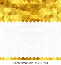 Abstract mosaic background of white and gold triangle for your amazing design.