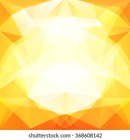 Abstract mosaic background. Yellow, orange, white colors. Triangle geometric background. Design elements. Vector illustration
