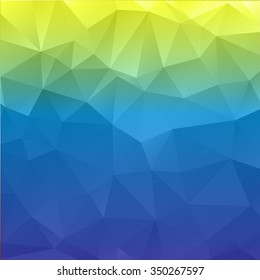 Abstract mosaic background.multicolor blue yellow geometric rumpled triangular low poly style illustration graphic background. Vector polygonal design for business.
