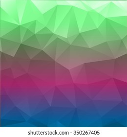 Abstract mosaic background.multicolor green pink and blue geometric rumpled triangular low poly style illustration graphic background. Vector polygonal design for business.