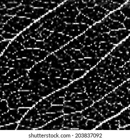 Abstract mosaic black and white leaf macro background. Modern design. Vector illustration