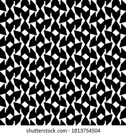 Abstract mosaic in black and white. Motley pattern with sharp shapes. Textile design.