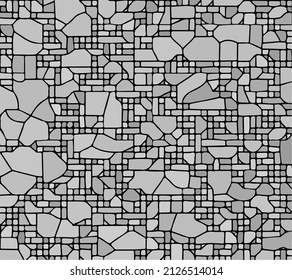Abstract mosaic black and white pattern