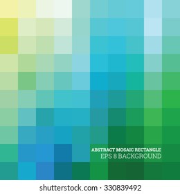 Abstract mosaic blue and green background, editable vector eps 8