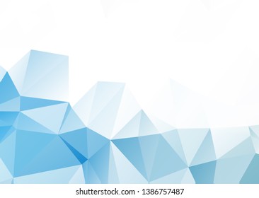 Abstract mosaic Blue White Polygonal Geometric Triangle Background, Low Poly Style. Business Design Templates modern Triangle Background.