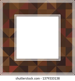 Abstract mosaic border made in coffee colors. Vector illustration. Design element for poster, photo frame or home decor.
