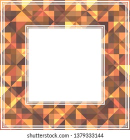 Abstract mosaic border made in coffee colors. Vector illustration. Design element for poster, photo frame or home decor.