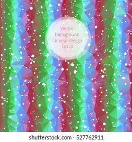 Abstract mosaic bright texture with white spots and stripes. Vector.