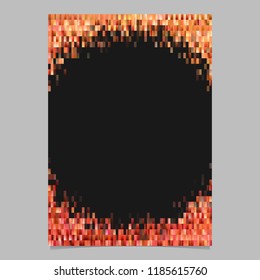Abstract mosaic brochure background design template - trendy gradient page graphic from rectangles in orange tones with blank space in the middle