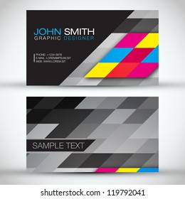 Abstract Mosaic Business Card Vector Template