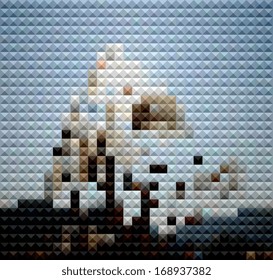 abstract mosaic check pattern background