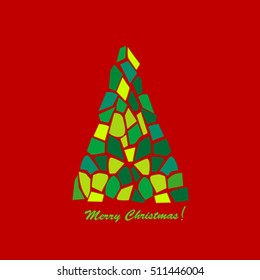 Abstract mosaic Christmas tree 