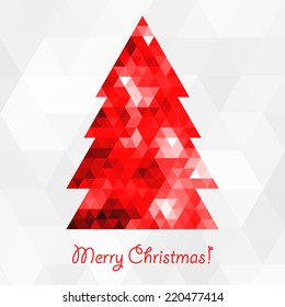 Abstract mosaic christmas tree. Vector illustration.