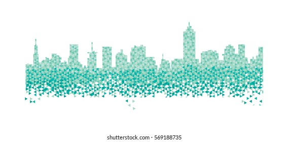 Abstract mosaic cityscape silhouette
vector illustration