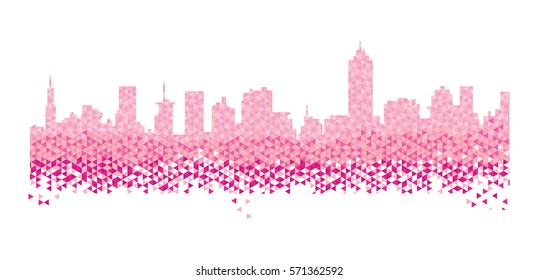 Abstract mosaic cityscape silhouette
vector illustration