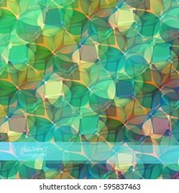 Abstract mosaic colorful background with different geometric shapes in overlay style vector illustration