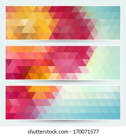 Abstract mosaic colorful backgrounds set - eps10