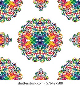 Abstract mosaic colorful seamless background, vector
