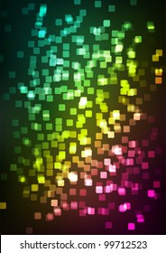 Abstract mosaic combined, composition is colored in shades of purple and green. EPS 8 vector file included