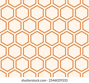 Composición Abstractas de mosaicos. Color naranja sobre fondo a juego. Composición de mosaico hexagonal. Grandes Formas hexagonales. Diseño sin fisuras. Ilustración vectorial basculante.