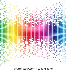 Abstract mosaic of concave spectrum, vector template