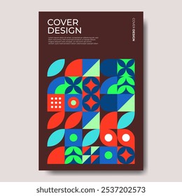 abstract mosaic cover design with modern style