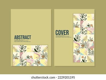 abstract mosaic cover design set. geometric background with abstract doodle pattern. A4 size for notebooks, annuals, brochures, catalogs, flyers