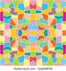 Abstract mosaic of curved shapes with an light color palette. Using for print on the wall-paper, shirts, greeting card, vector and other