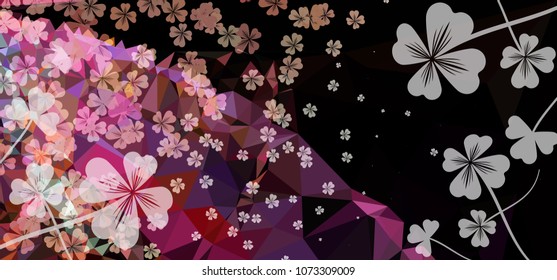 Abstract mosaic decorative background with a blank space for text or photo. Copy space. Vector clip art.
