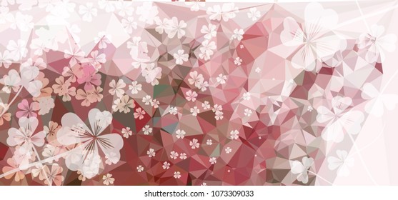 Abstract mosaic decorative background with a blank space for text or photo. Copy space. Vector clip art.
