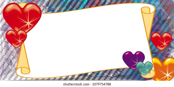 Abstract mosaic decorative background with a blank space for text or photo. Copy space. Vector clip art.