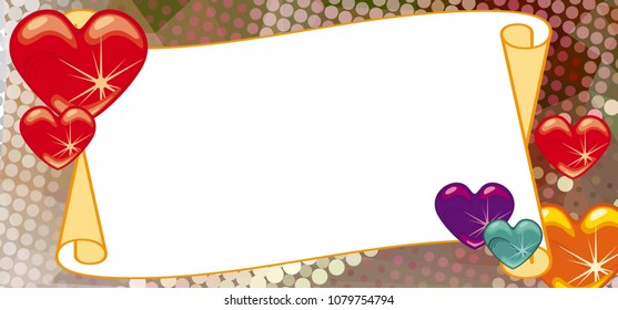 Abstract mosaic decorative background with a blank space for text or photo. Copy space. Vector clip art.