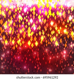 Abstract mosaic design element made of rhombus glitter.