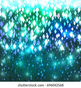 Abstract mosaic design element made of rhombus glitter.