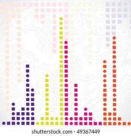 abstract mosaic design with floral background, vector illustration