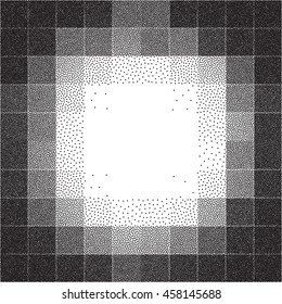 Abstract mosaic dotted background with empty space for text. Vector design element.