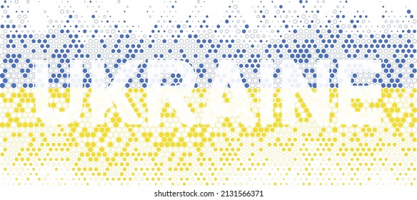 Abstract Mosaic flag of Ukraine - Illustration, Grunge mosaic vector. Text UKRAINE
