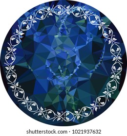 Abstract mosaic floral frame.  Vector clip art