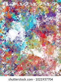 Abstract mosaic floral frame.  Vector clip art