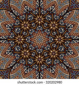 abstract mosaic floral vintage ethnic seamless vector pattern ornamental