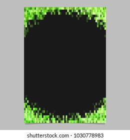 Abstract mosaic flyer template - trendy stationery design from green rectangles
