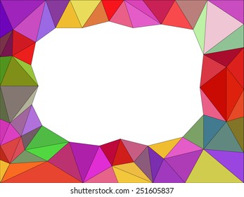 Abstract mosaic frame of colored polygons 