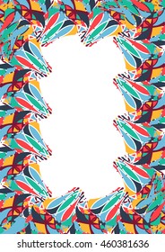 Abstract mosaic frame of geometric elements line vector pattern. Modern stylish texture for design, website, background, banner, cards, invitations, covers, placards, posters. A4