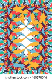 Abstract mosaic frame of geometric elements line vector pattern.  Modern stylish texture for design, website, background, banner, cards, invitations, covers, placards, posters. A4