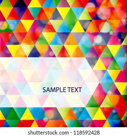 Abstract mosaic geometric background with sample for text. Vector Illustration