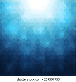 Abstract mosaic geometric blue background