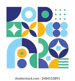 Abstract Mosaic Geometric Shape Vector Illustration