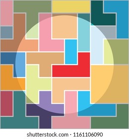 Abstract mosaic of geometric shapes with an color palette